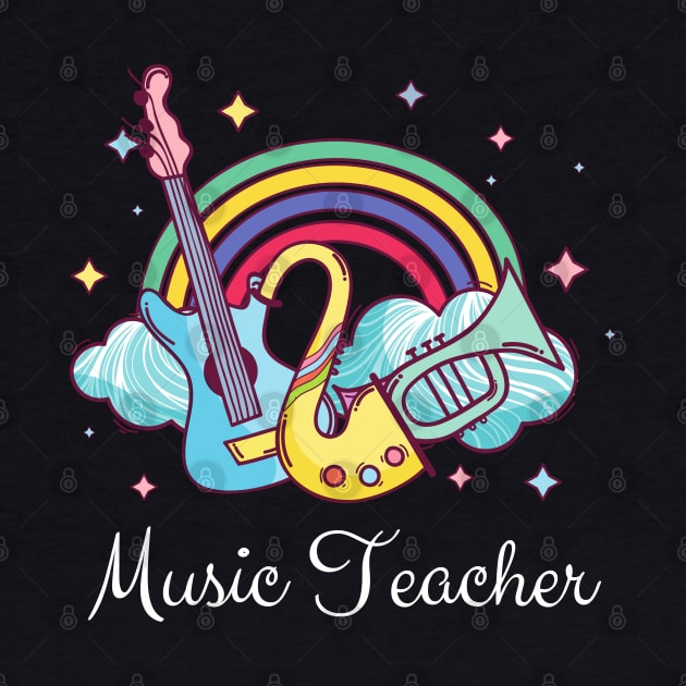 Music Teacher Cute boho Rainbow by JustBeSatisfied